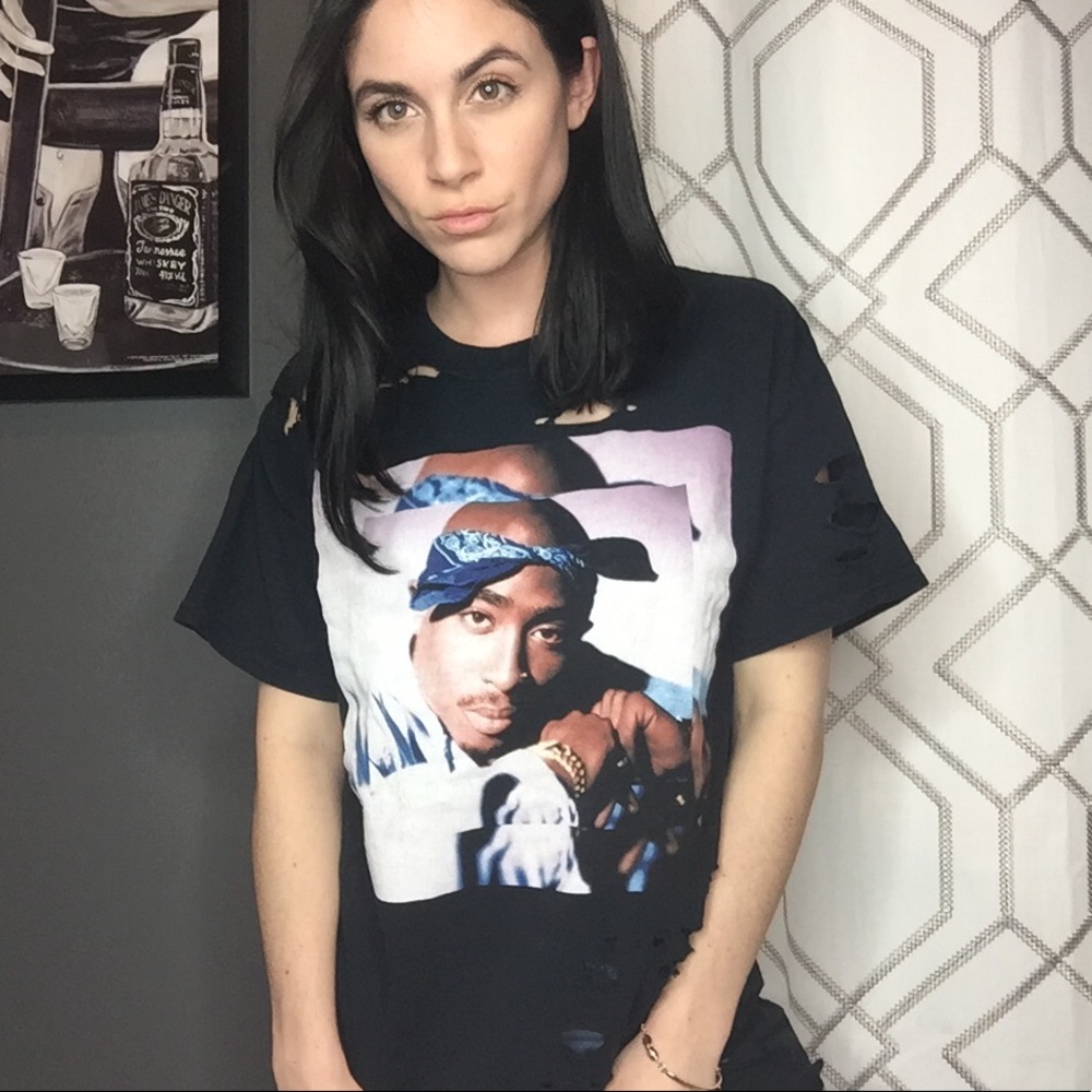 Thrifted 2Pac Tee Shirt